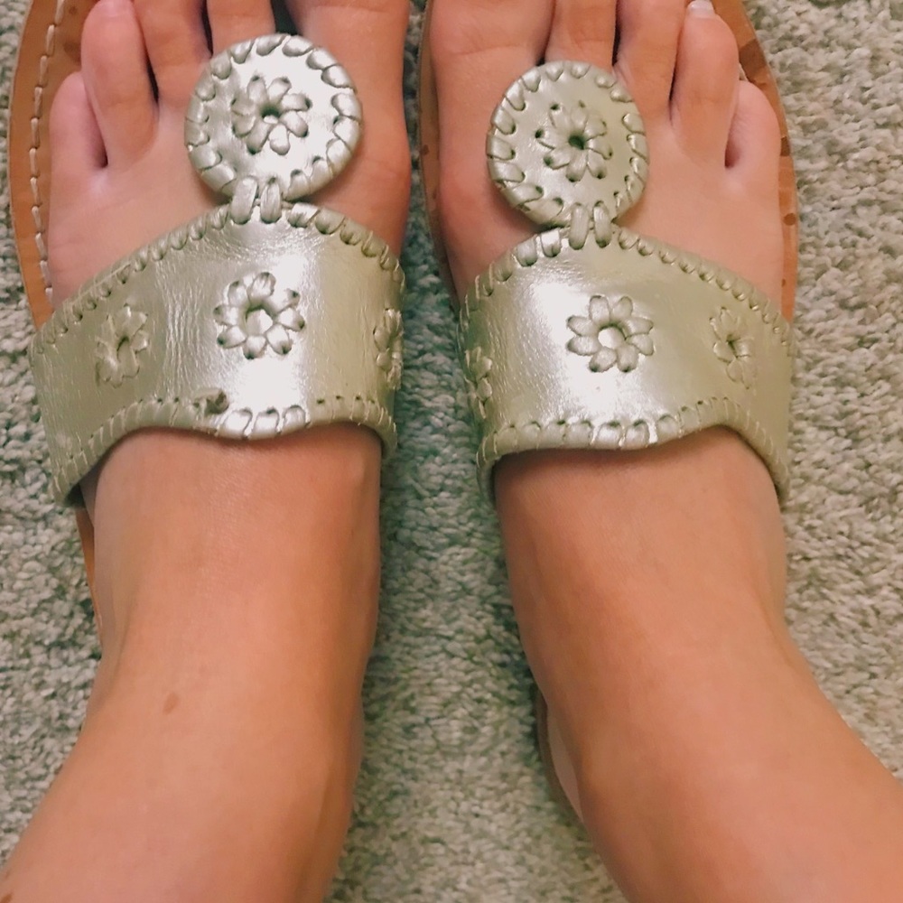 JACK ROGERS metallic sandal